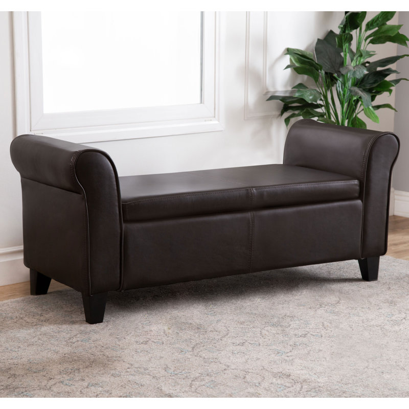 Darby Home Co Barney Faux Leather Flip Top Storage Bench & Reviews
